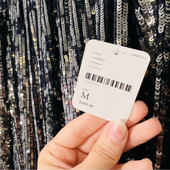 Free People NWT Emilia Sequin Dress Blue Medium - Picture 14 of 15